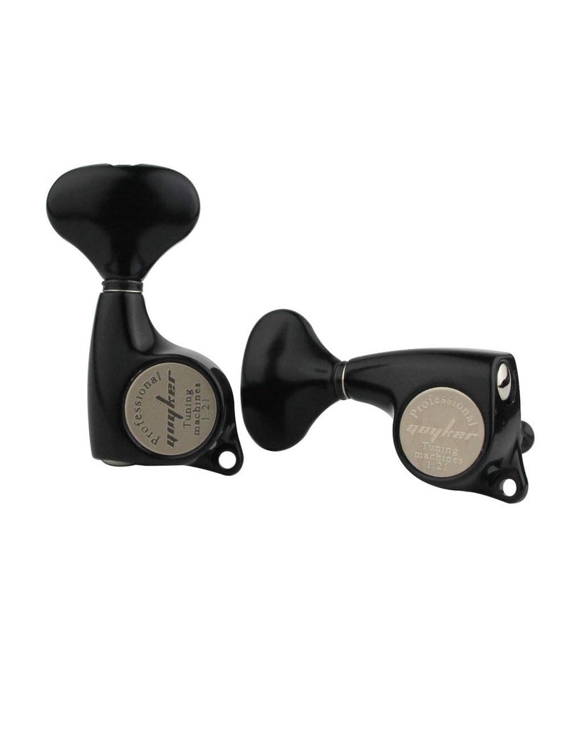 Guyker Guitar Machine Heads (3L + 3R) â€“ 1:21 Sealed Tuning Key Pegs Tuners Set Replacement for ST TL SG Style Electric or Acoustic Guitars â€“ Black - Image 4